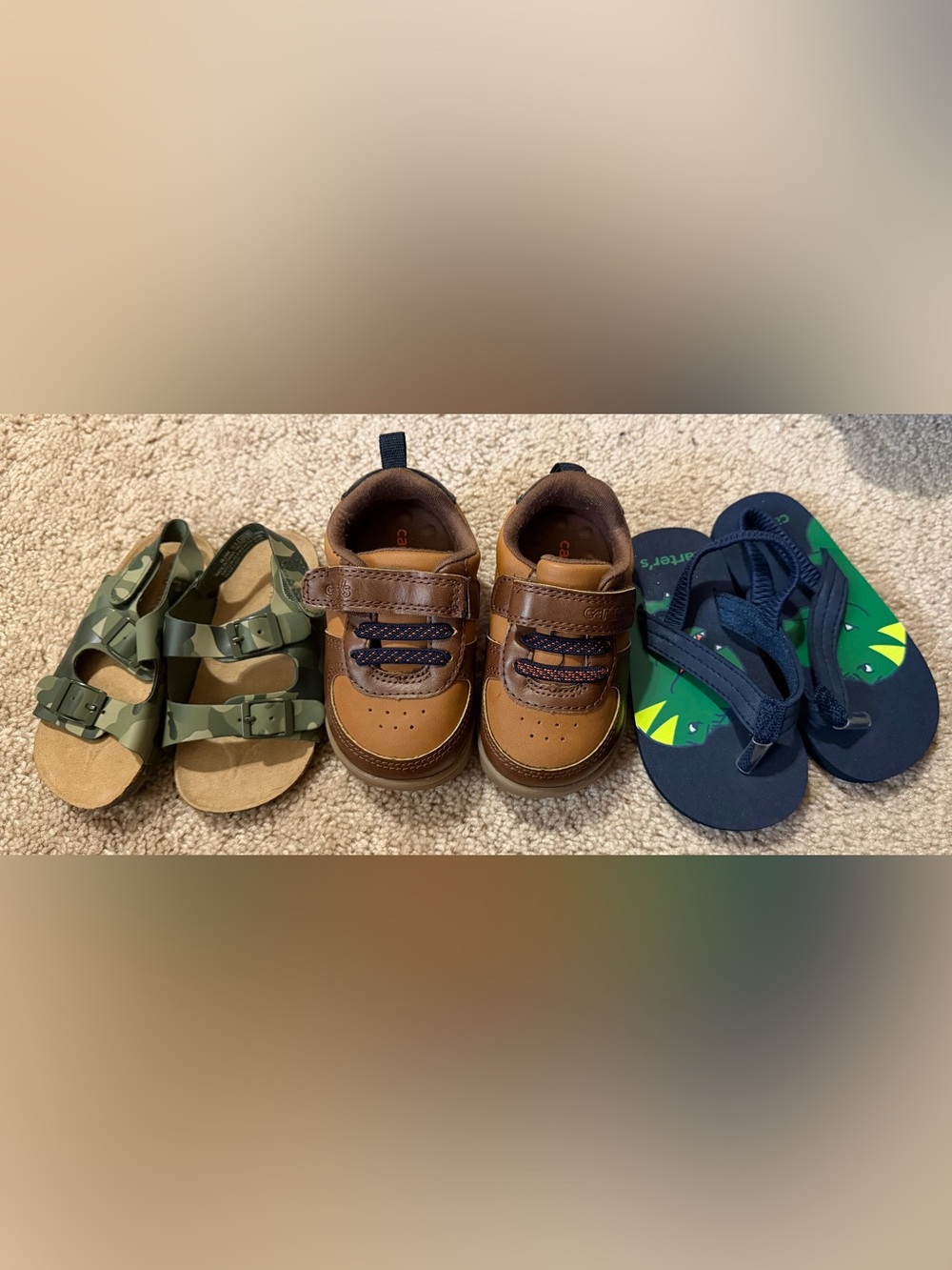 NWOT. Set of 3 Carters & Old Navy Toddler Boys Shoes.
